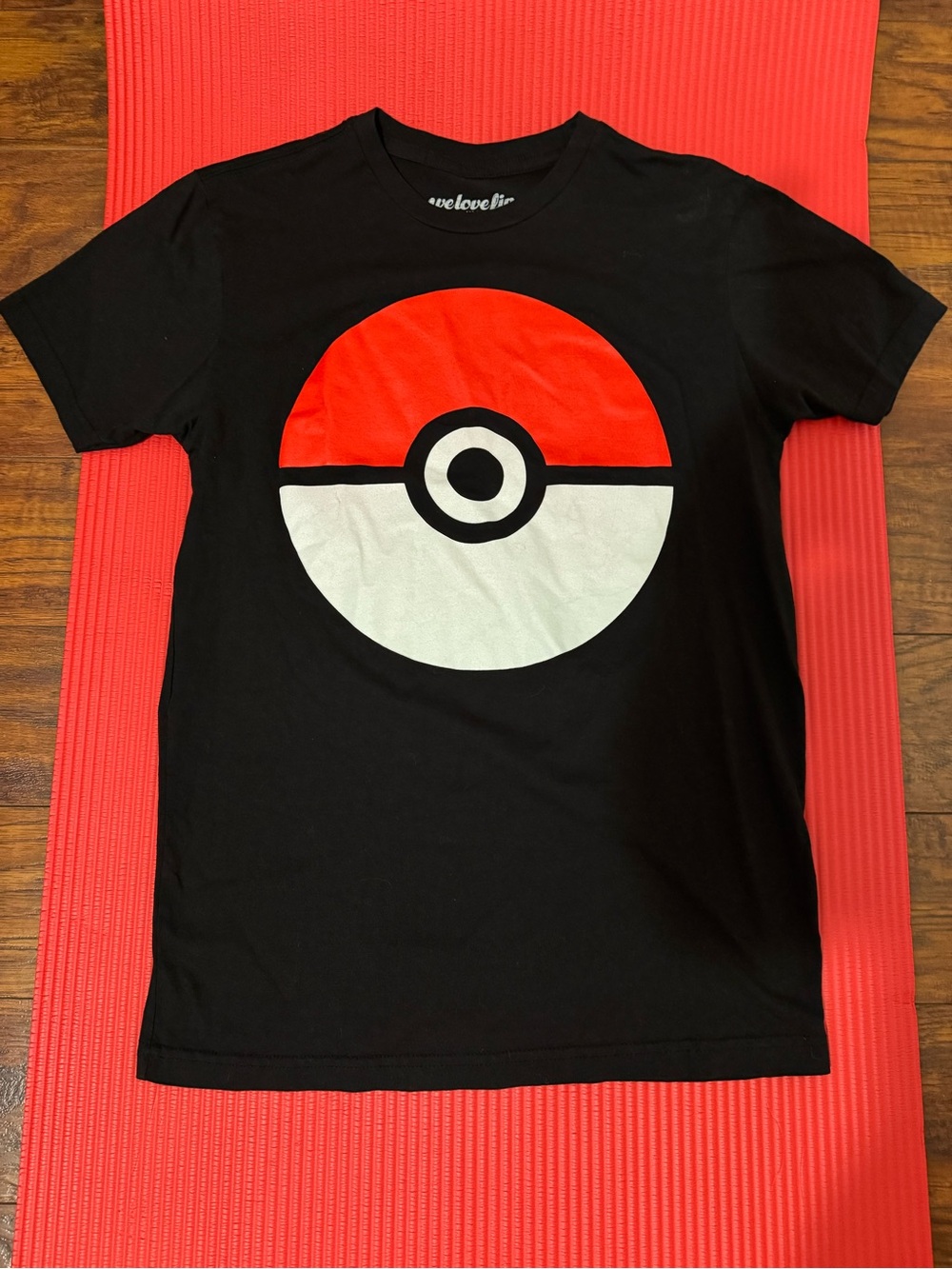 Pokemon Black Tee with White Logo Print